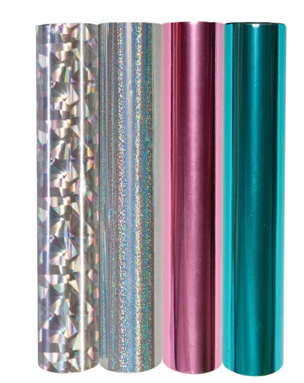 Glimmer Hot Foil 4 Rolls - Metallic & Holographic Variety Pack