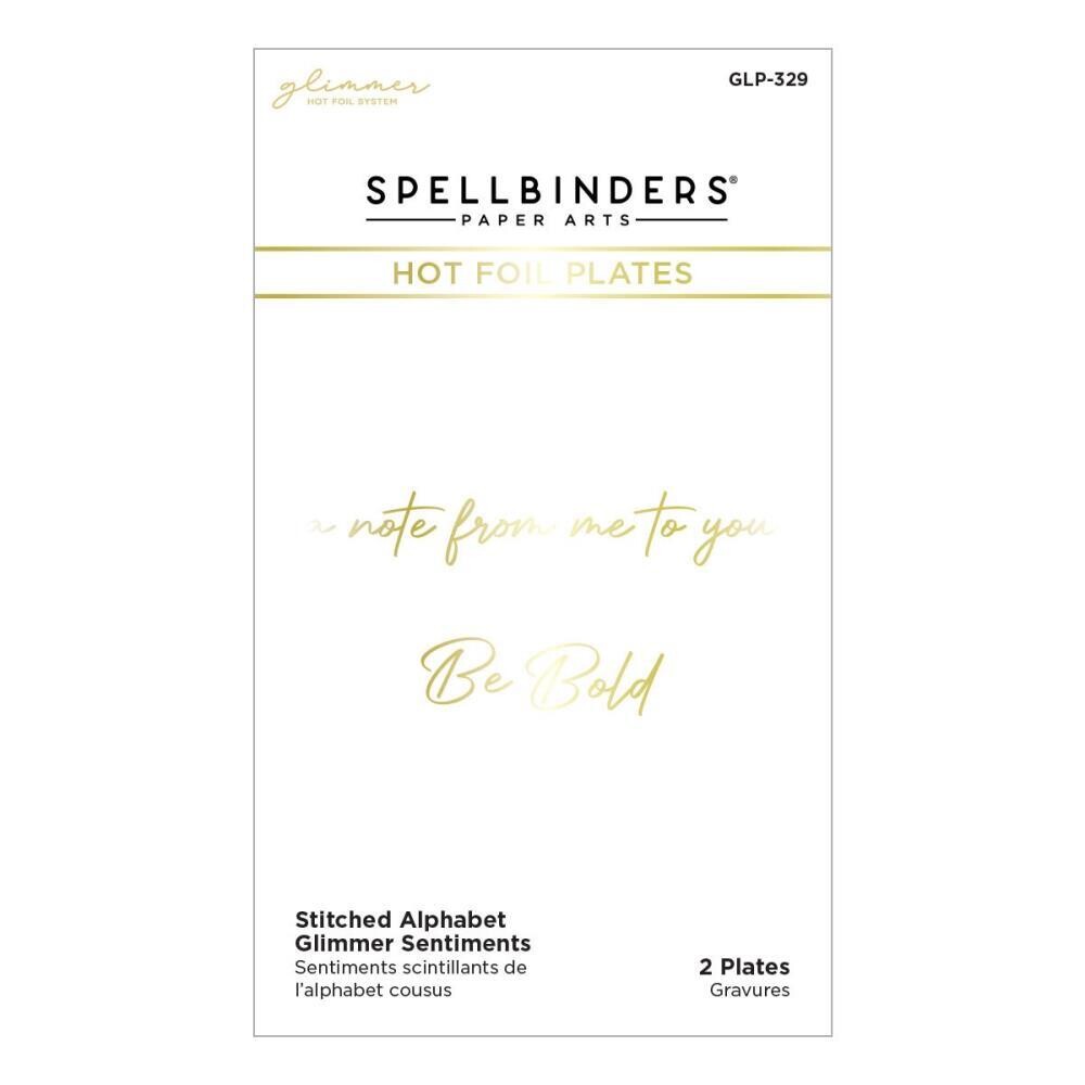 Spellbinders Hot Foil Plates - Stitched Alphabet Note Sentiments