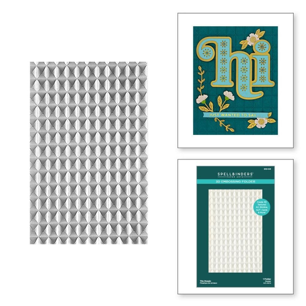 Spellbinders Tile Mosaic 3D Embossing Folder
