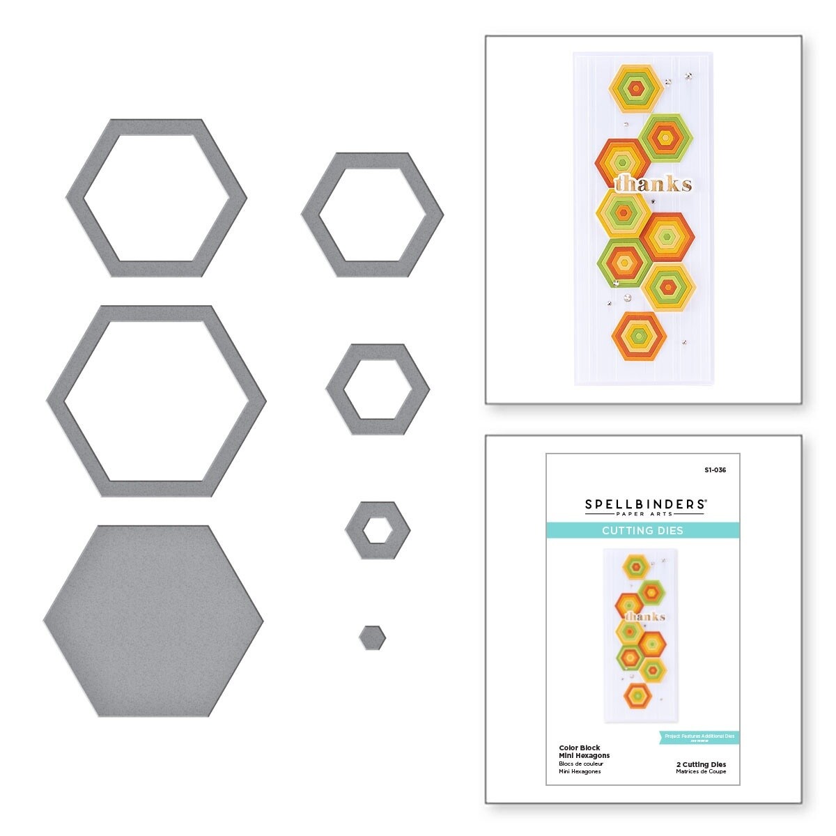 Spellbinders Dies - Co!or Block Mini Hexagons