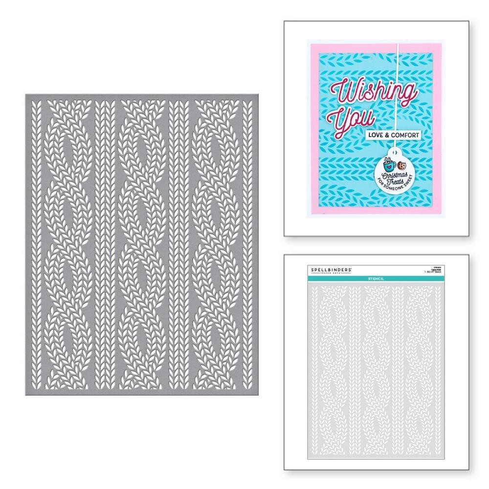 Spellbinders 8 1/2" x 11" Stencil - Cable Knit