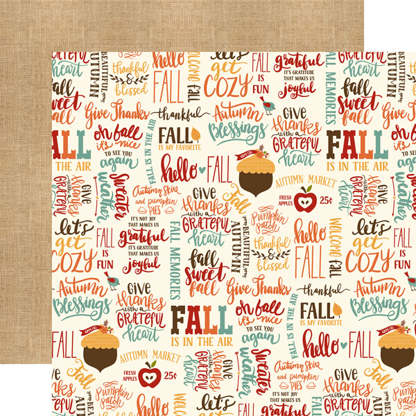 Echo Park Celebrate Autumn 12" X 12" Sheet - Fall Is Fun