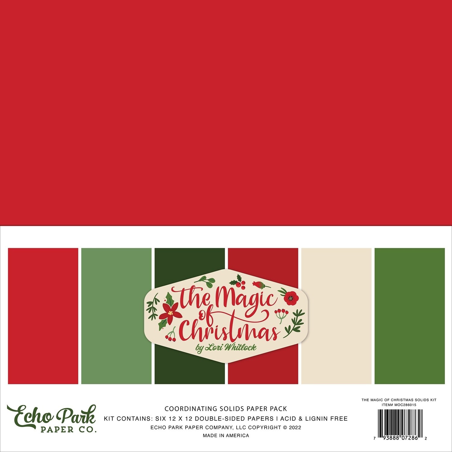 Echo Park The Magic Of Christmas - Coordinating Solids 12" X 12" Paper Pack