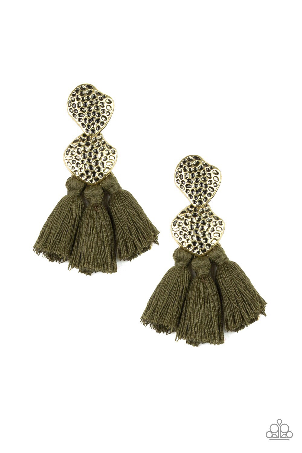 Paparazzi-Tenacious Tassel-Green Post