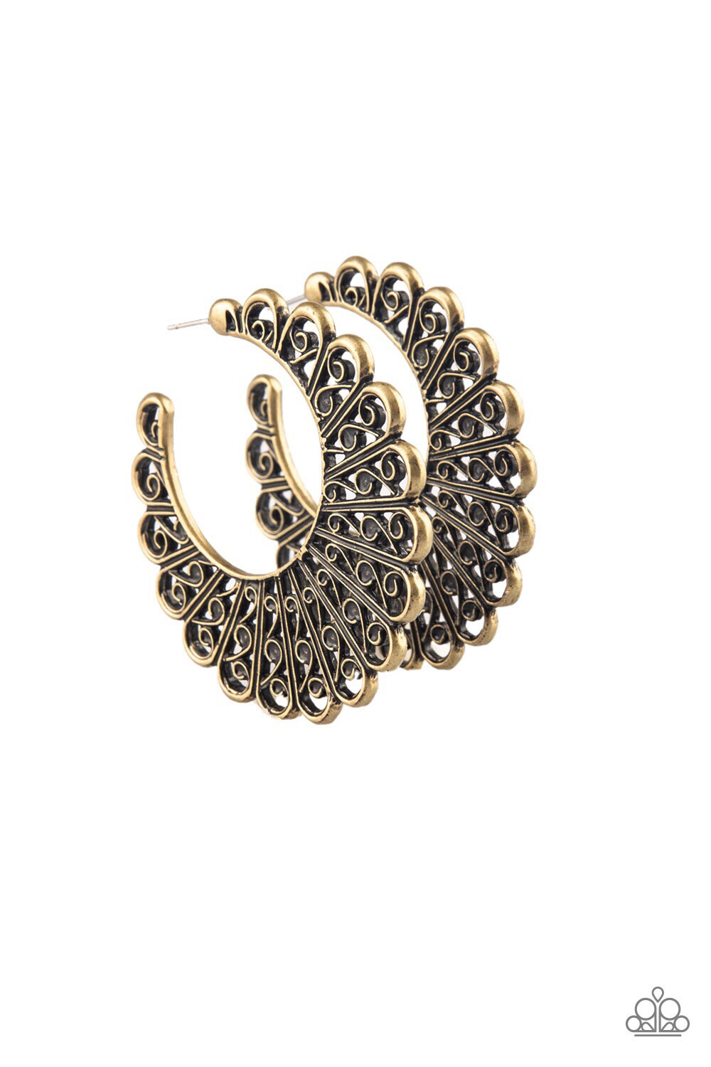 Paparazzi-Funky Flirt-Brass Hoop