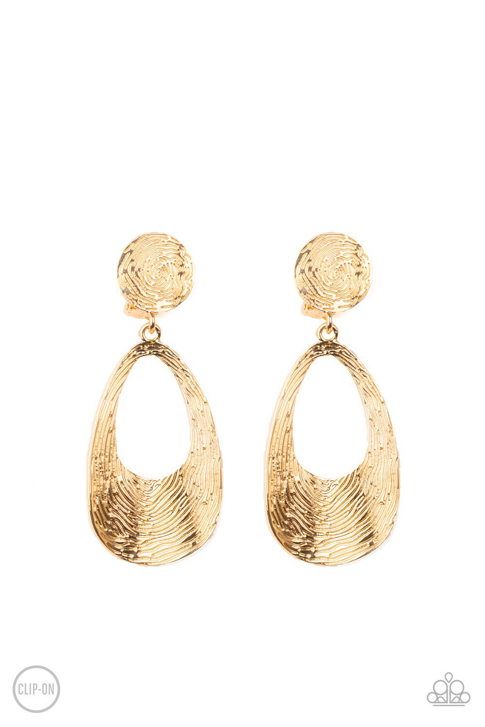 Paparazzi-Printed Perfection-Gold Clip On