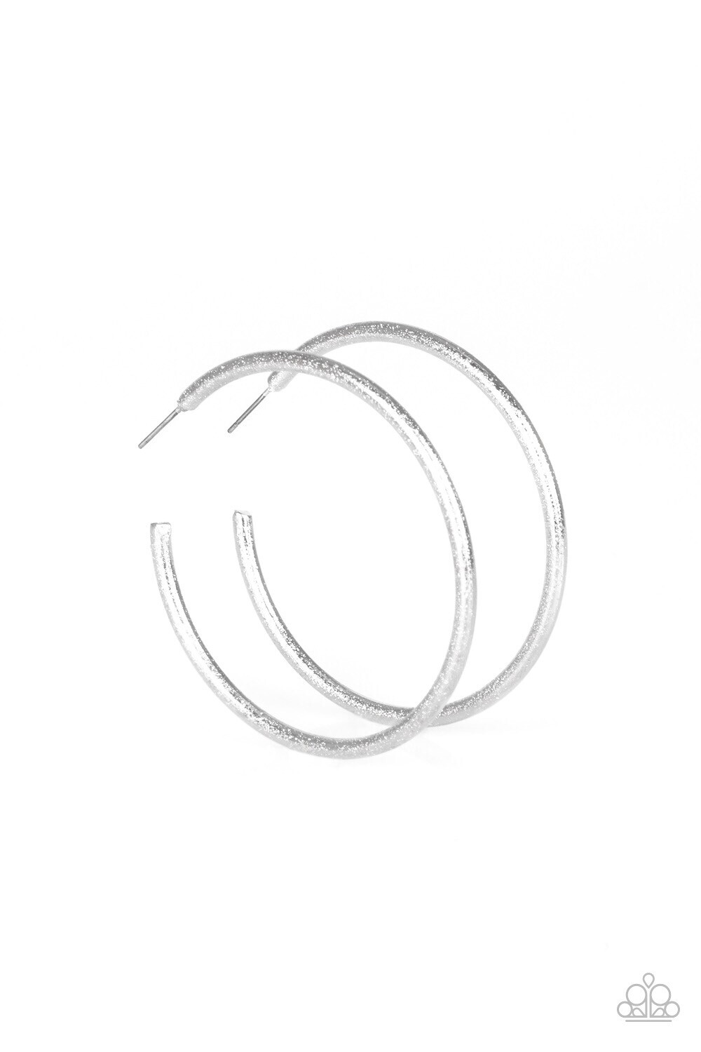Paparazzi-Double Or Nothing-Silver Hoop