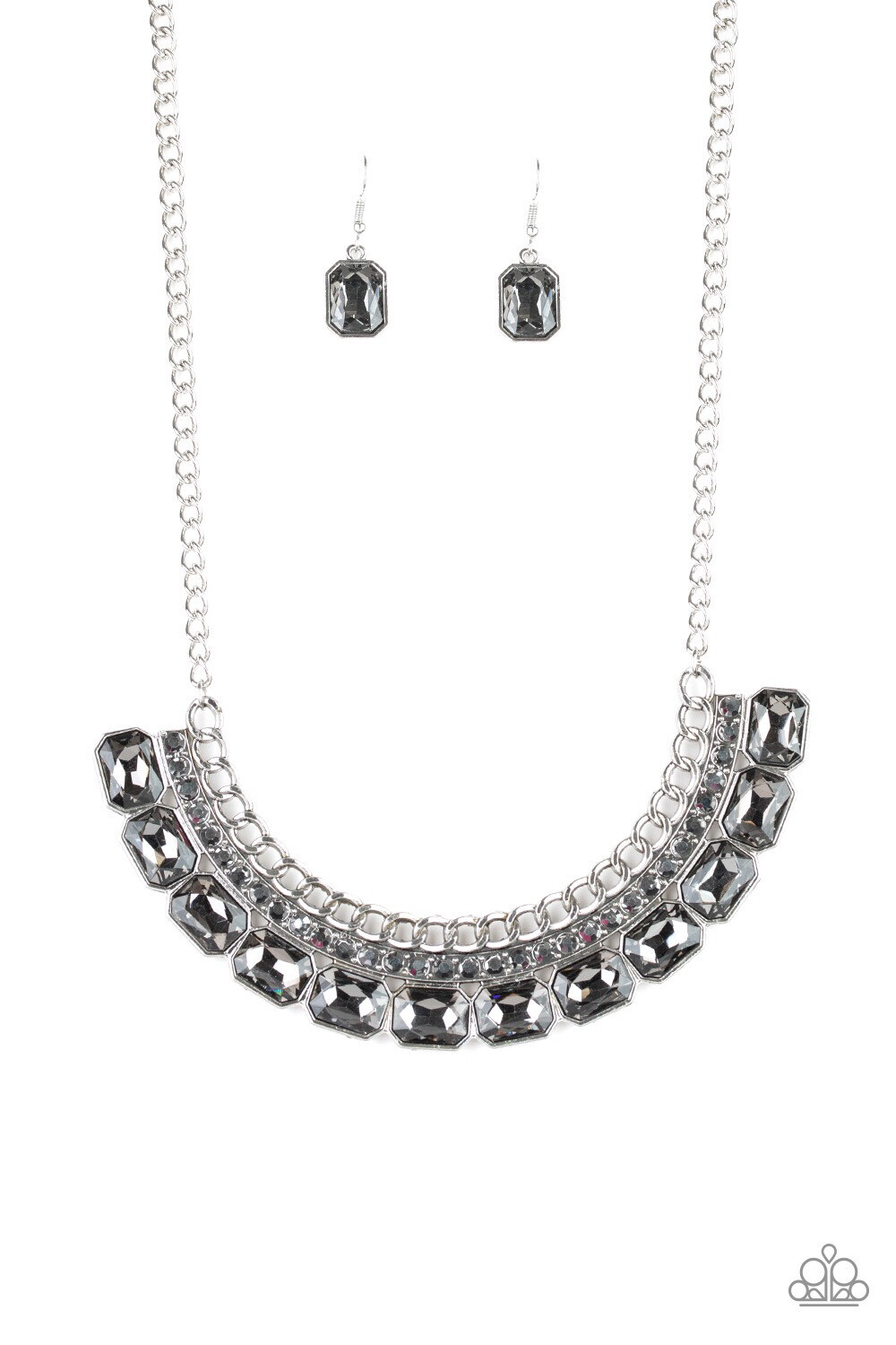 Paparazzi-Killer Knockout-Silver (Hematite Rhinestones)