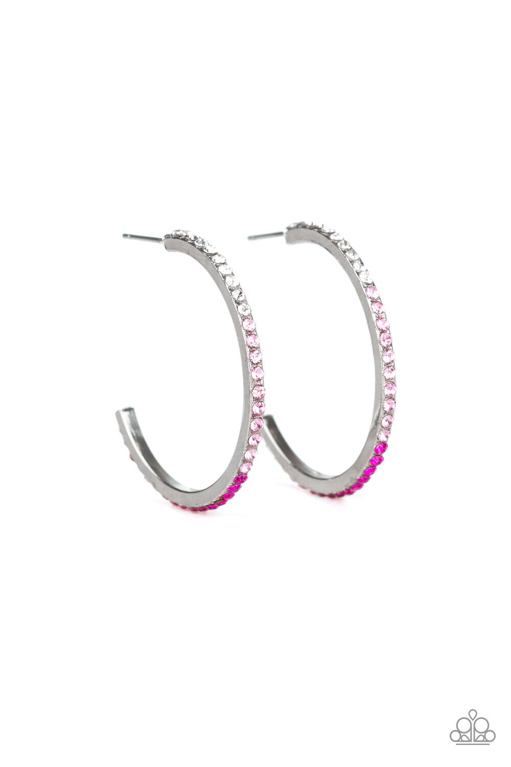 Paparazzi-Rhinestone Revamp-Pink Hoop