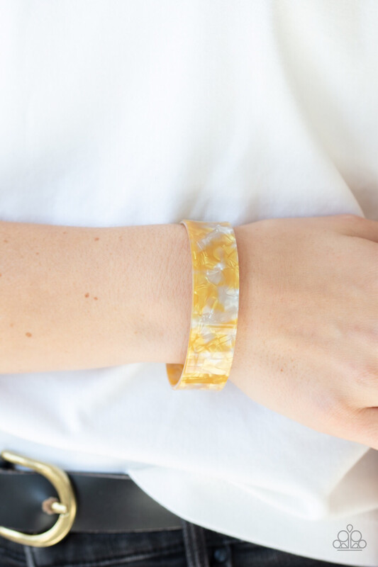 Paparazzi-Glaze Daze-Yellow Cuff
