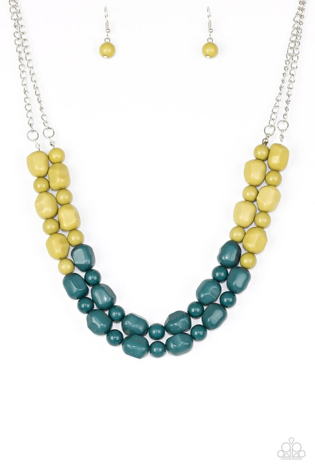 Paparazzi-Island Excursion-Green Necklace