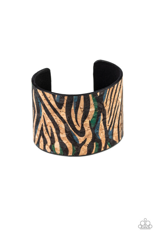 Paparazzi-Show Your True Stripes-Blue Cuff