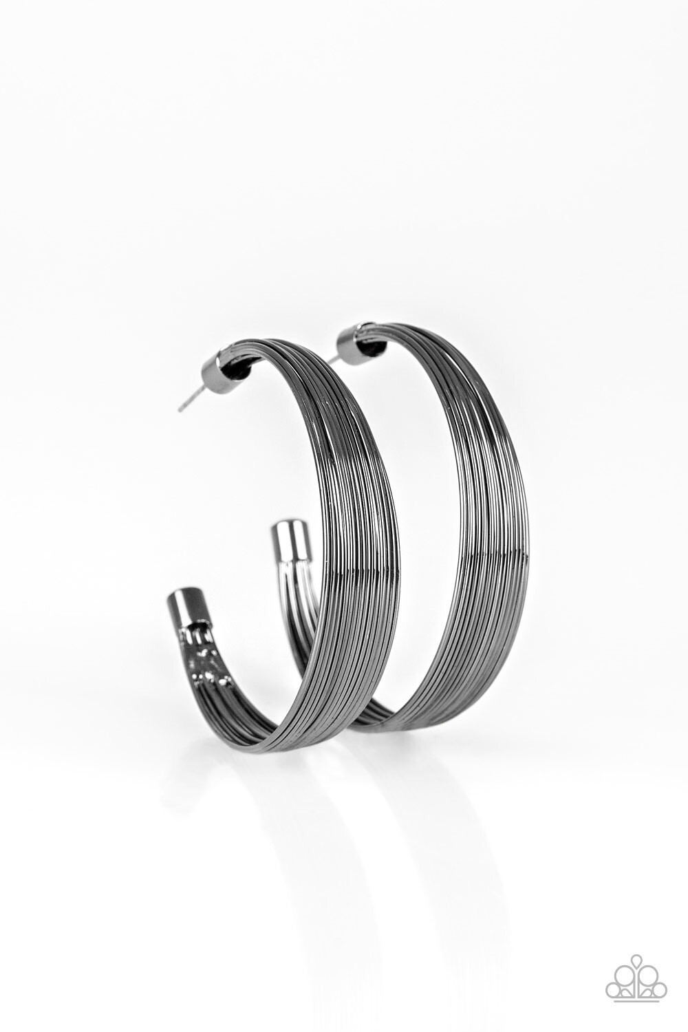Paparazzi-Live Wire-Black (Gunmetal) Hoop