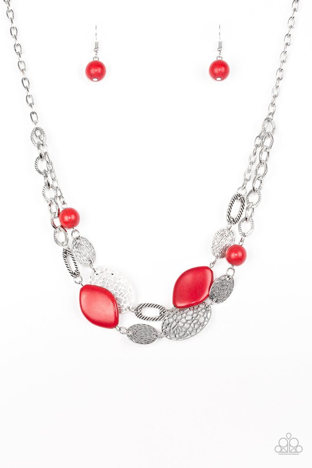 Paparazzi-Second Nature-Red Necklace 