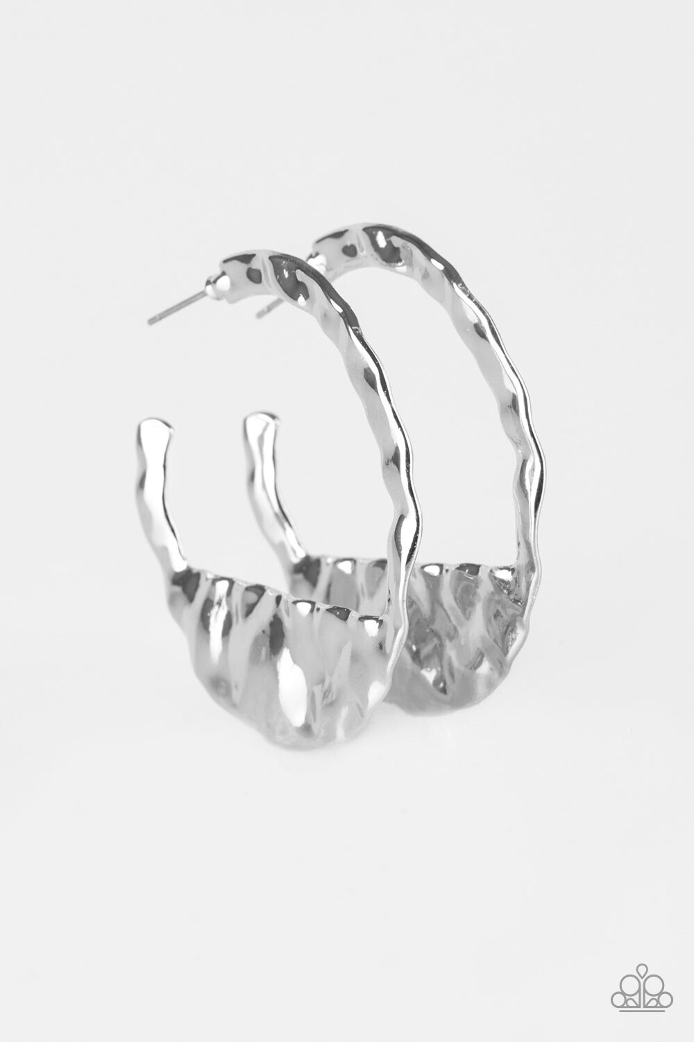 Paparazzi-The Beast Mode-Silver Hoop