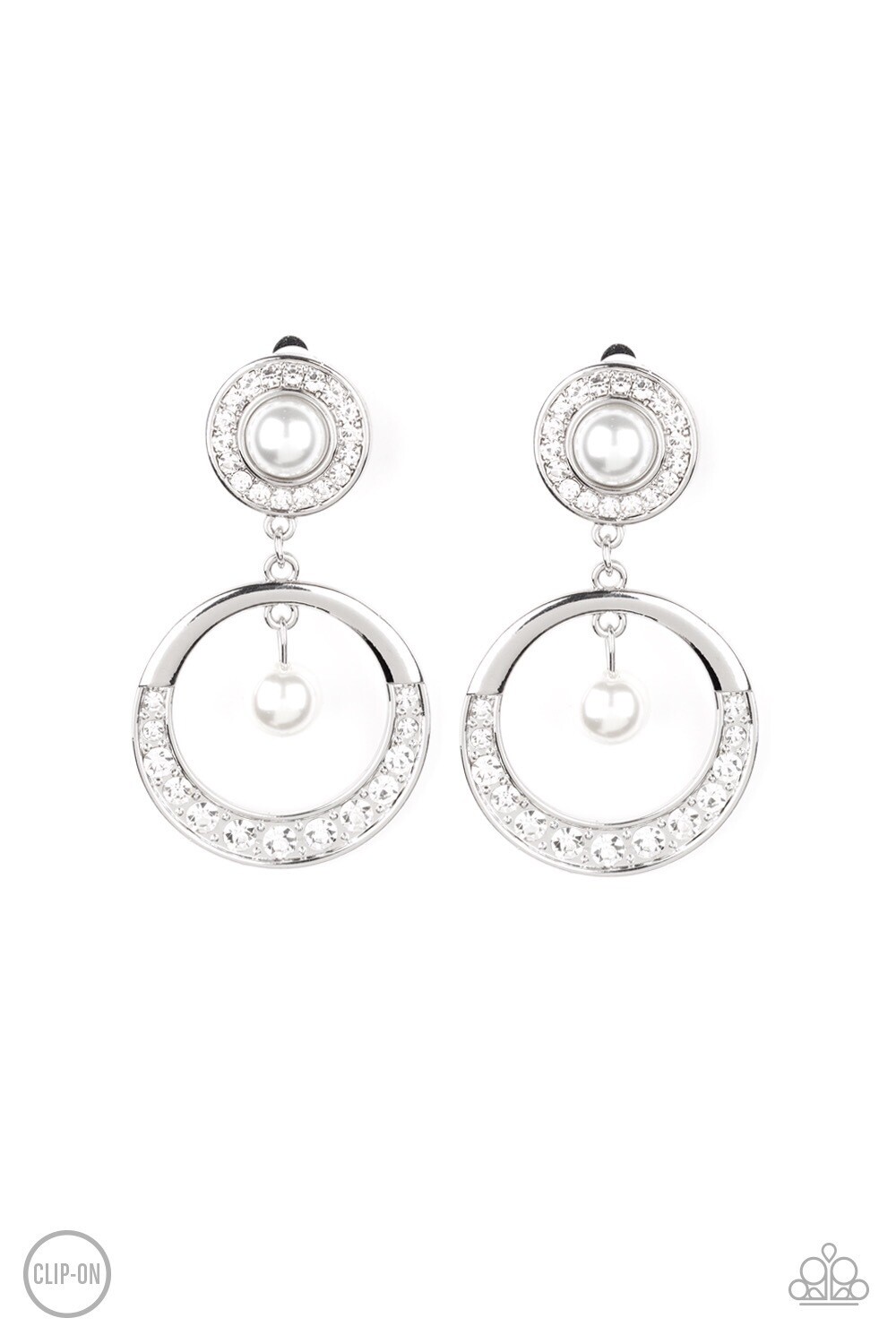 Paparazzi-Royal Revival-White Clip On