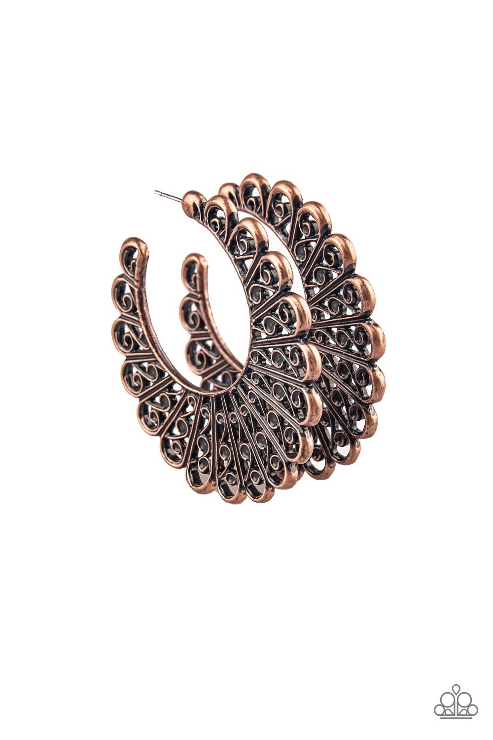 Paparazzi-Funky Flirt-Copper Hoop