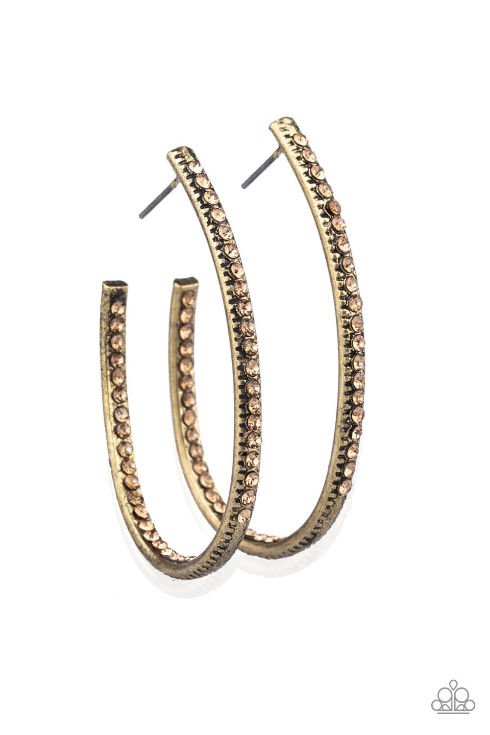 Paparazzi-Globetrotting Glitter-Brass Hoop