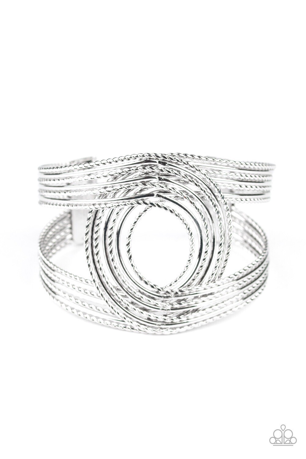 Paparazzi-Rustic Coils-Silver Cuff