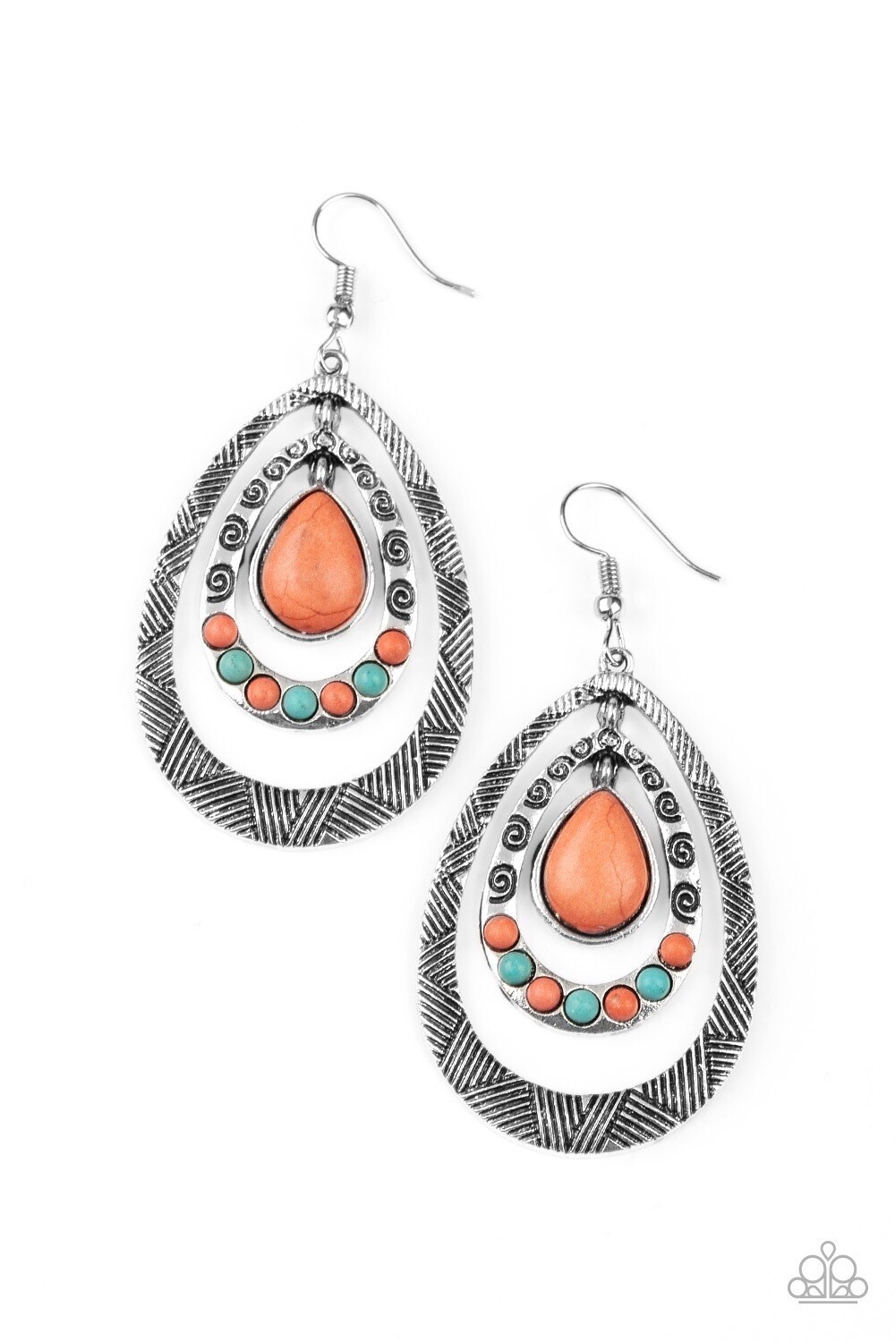 Paparazzi-Terra Teardrops - Orange