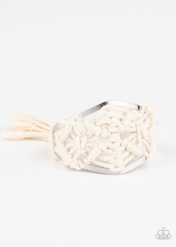 Paparazzi-Macrame Mode-White Life Of The Party Exclusives September 2020 