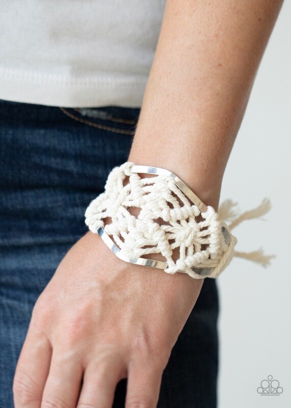 Paparazzi-Macrame Mode-White Life Of The Party Exclusives September 2020 