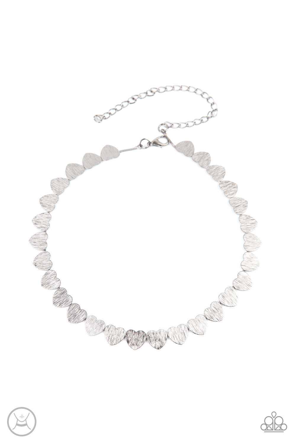 Paparazzi-Playing HEART To Get - Silver Choker