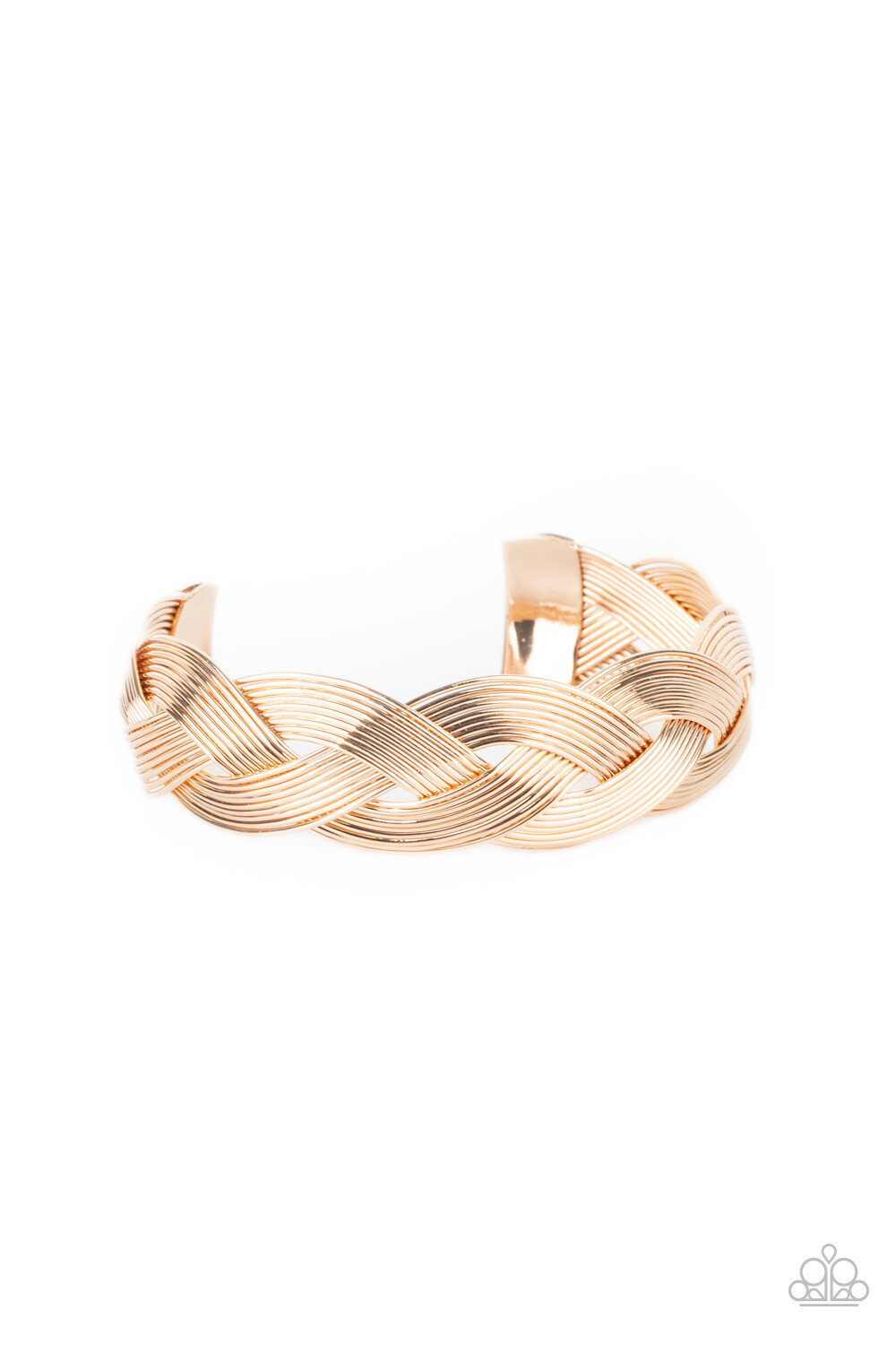 Paparazzi-Woven Wonder - Gold Cuff