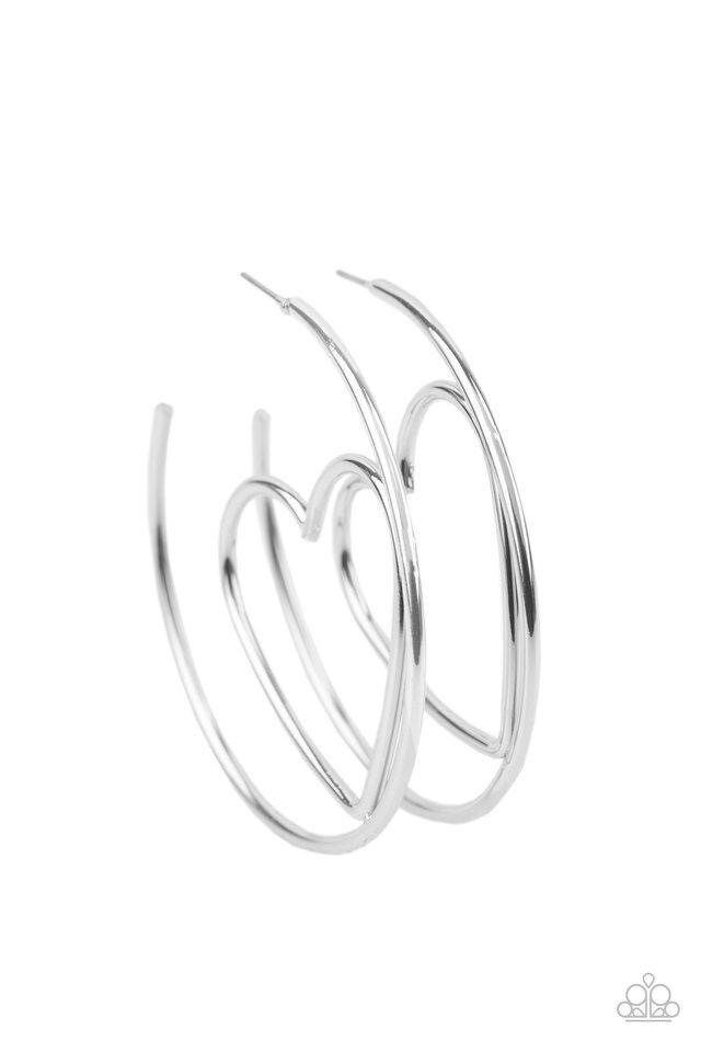 Paparazzi-Love At First Bright-Silver Hoop
