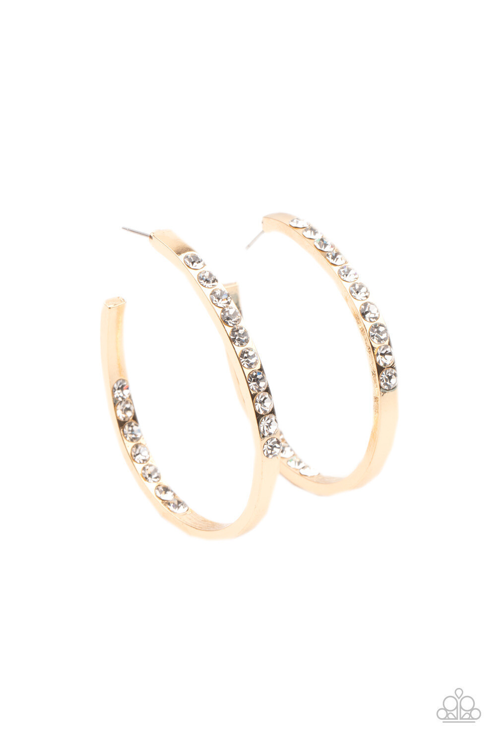Paparazzi-Borderline Brilliance-Gold Hoop