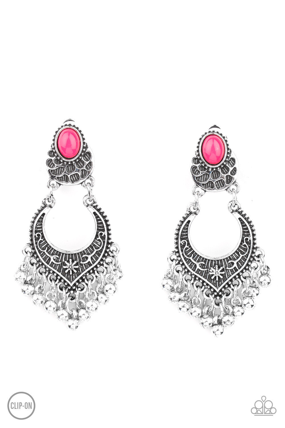 Paparazzi-Summery Gardens-Pink Clip  On