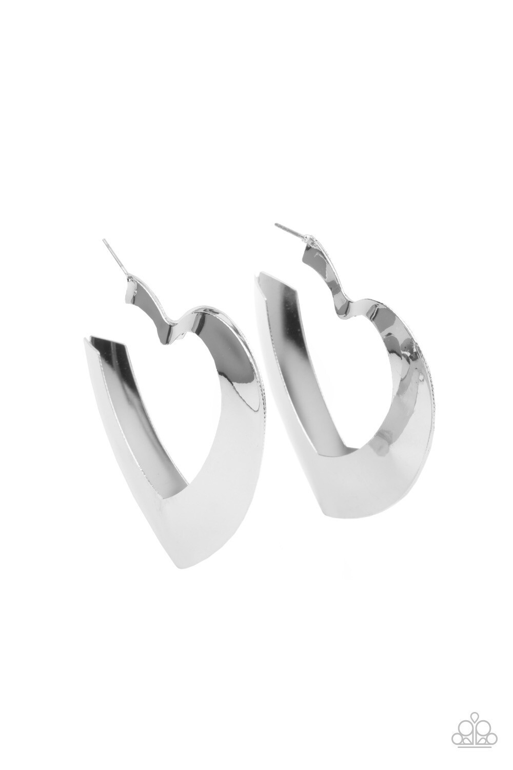Paparazzi-Heart Racing Radiance-Silver Hoop