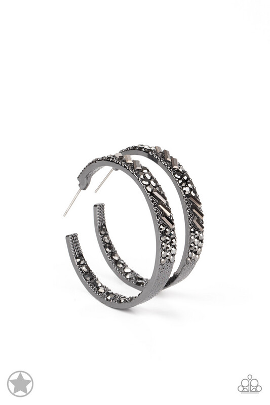 Paparazzi-Glitzy By Association-Black Hoop