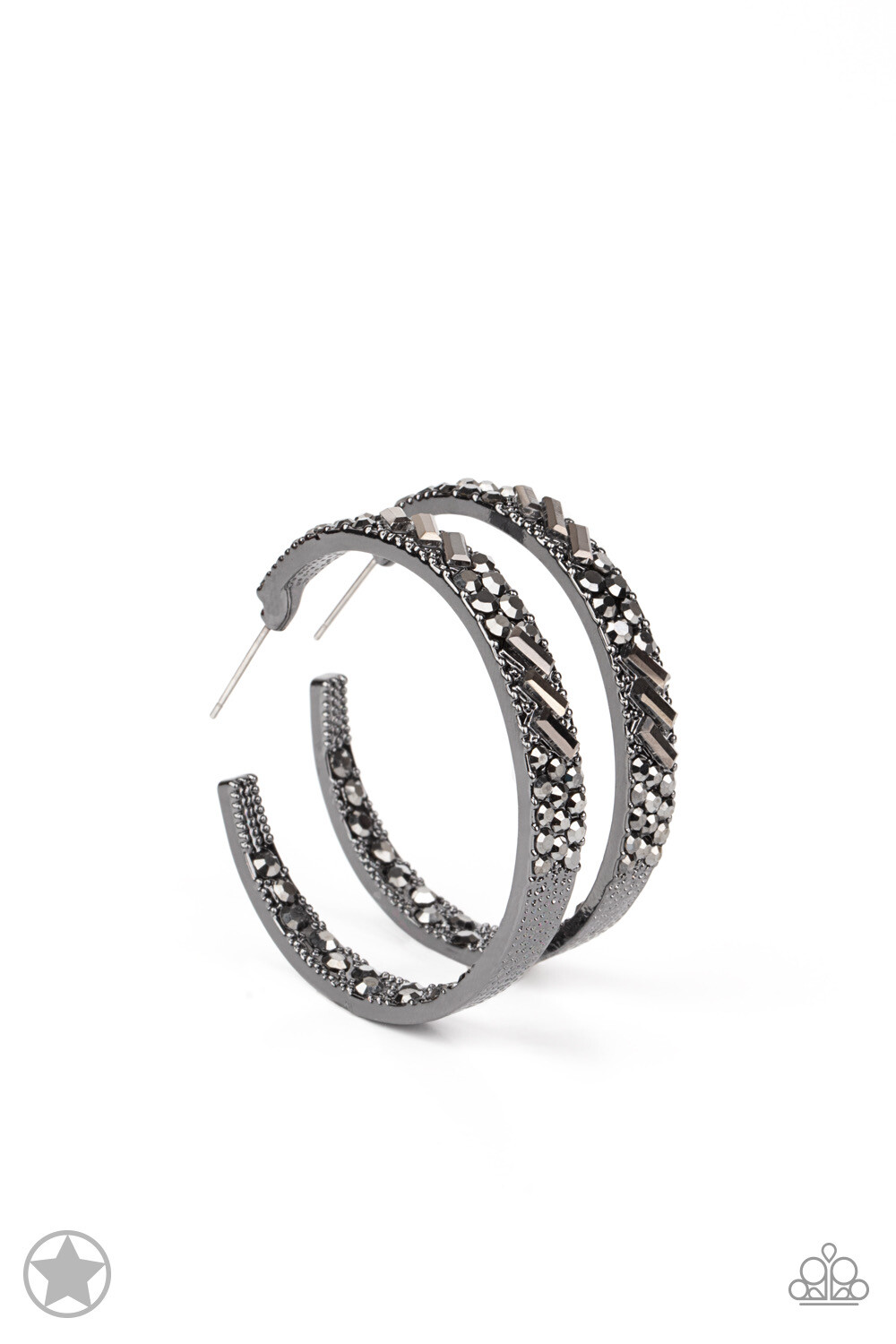 Paparazzi-Glitzy By Association-Black Hoop