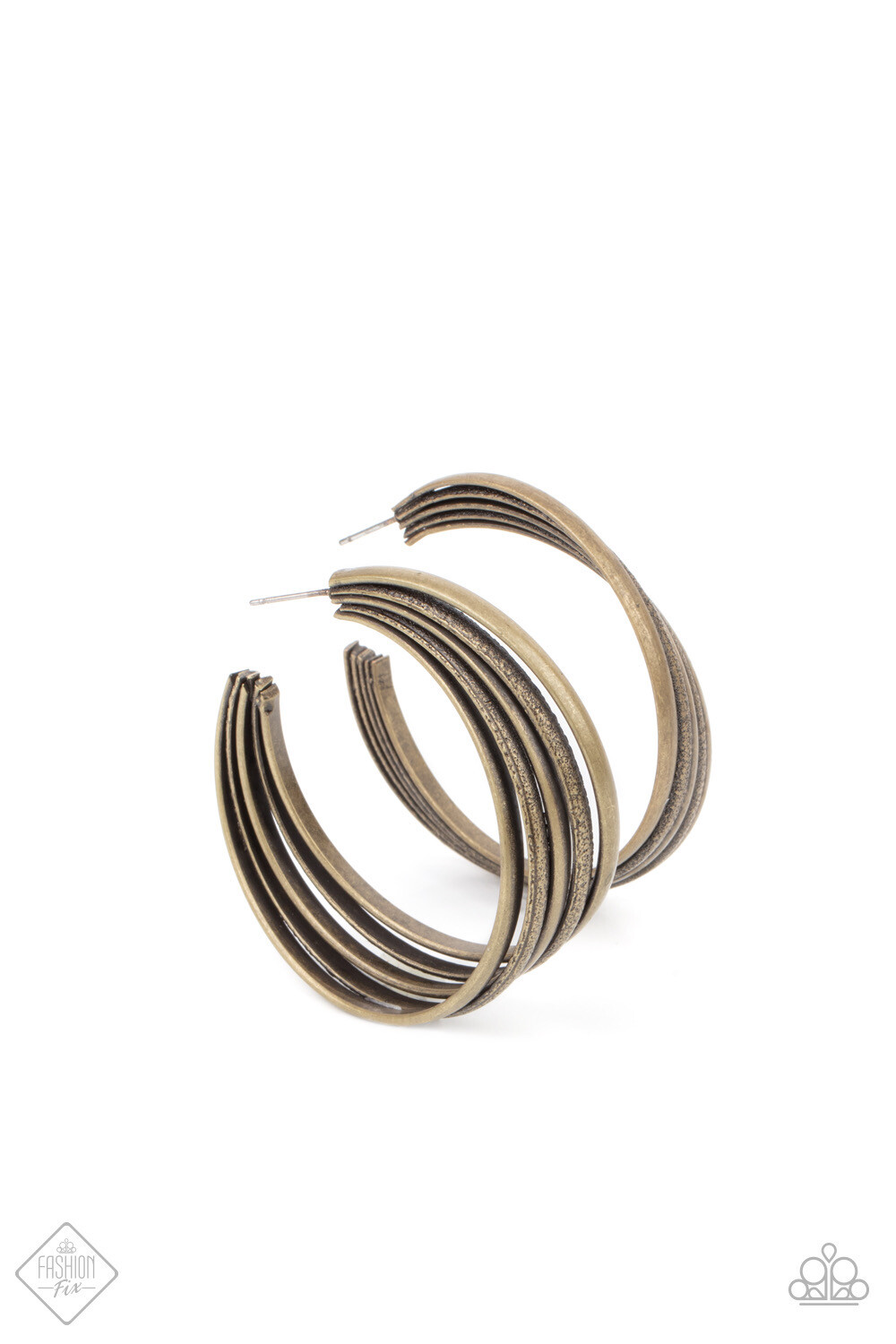 Paparazzi-In Sync-Brass Hoop