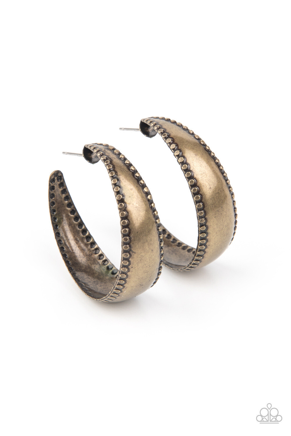 Paparazzi-Burnished Benevolence-Brass Hoop