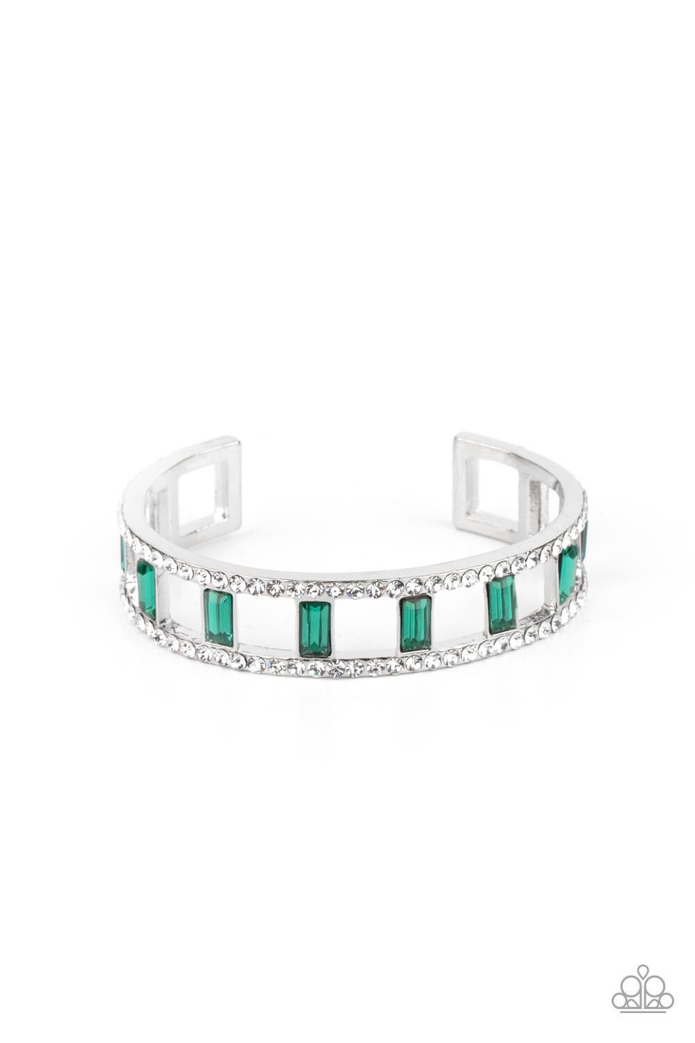 Paparazzi-Industrial Icing -Green Cuff