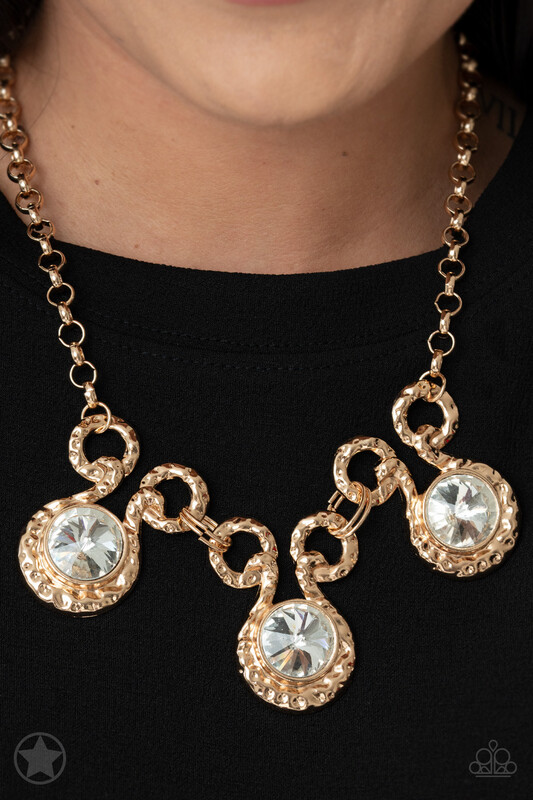 Paparazzi-Hypnotized Gold-Blockbuster Necklace 