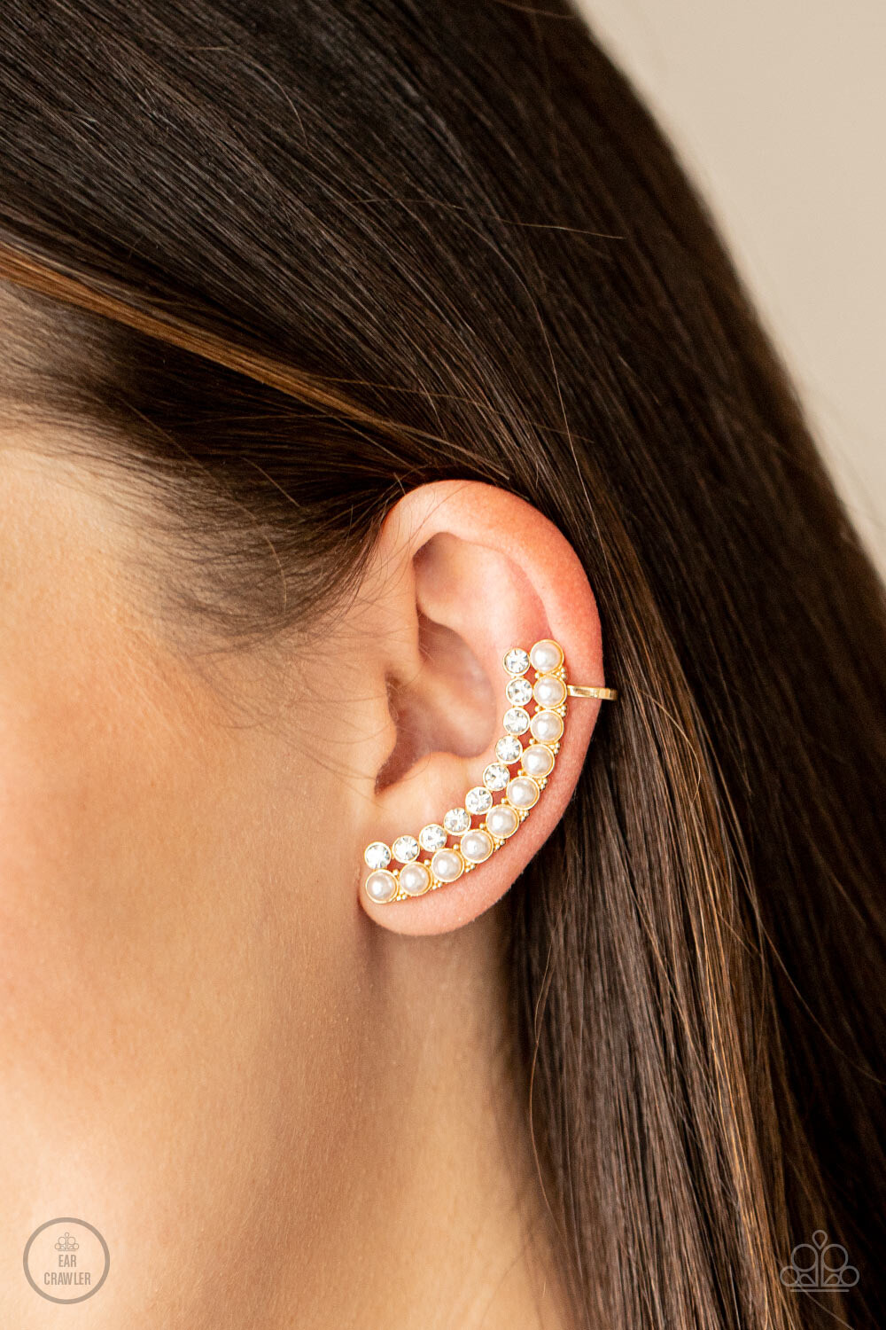 Paparazzi-Doubled Down On Dazzle - Gold Ear Crawler