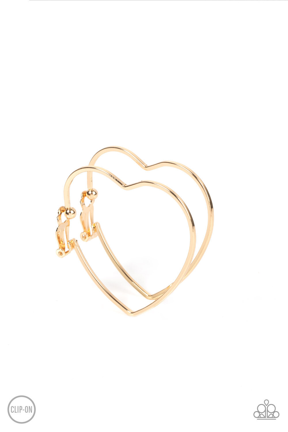 Paparazzi-Harmonious Hearts - Gold Clip On