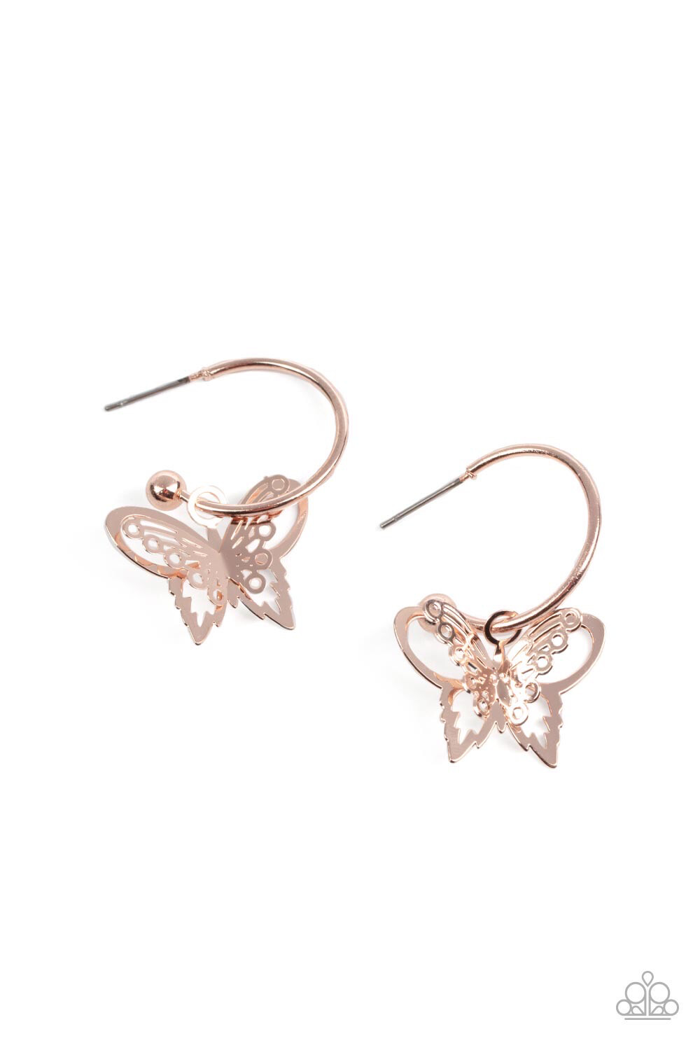 Paparazzi-Butterfly Freestyle - Rose Gold Hoop