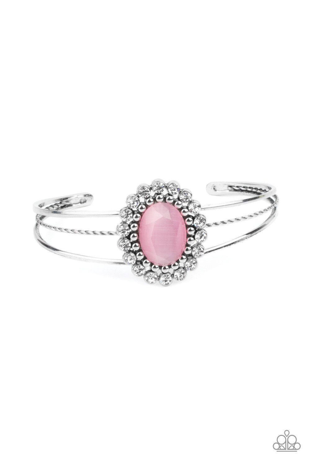 Paparazzi-Prismatic Flower Patch - Pink Cuff