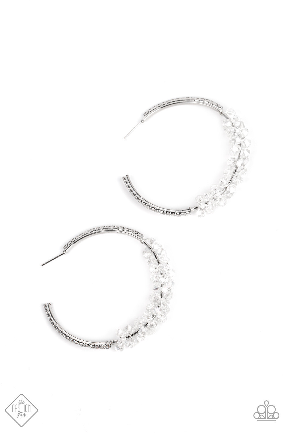 Paparazzi-Bubble-Bursting Bling - White Hoop