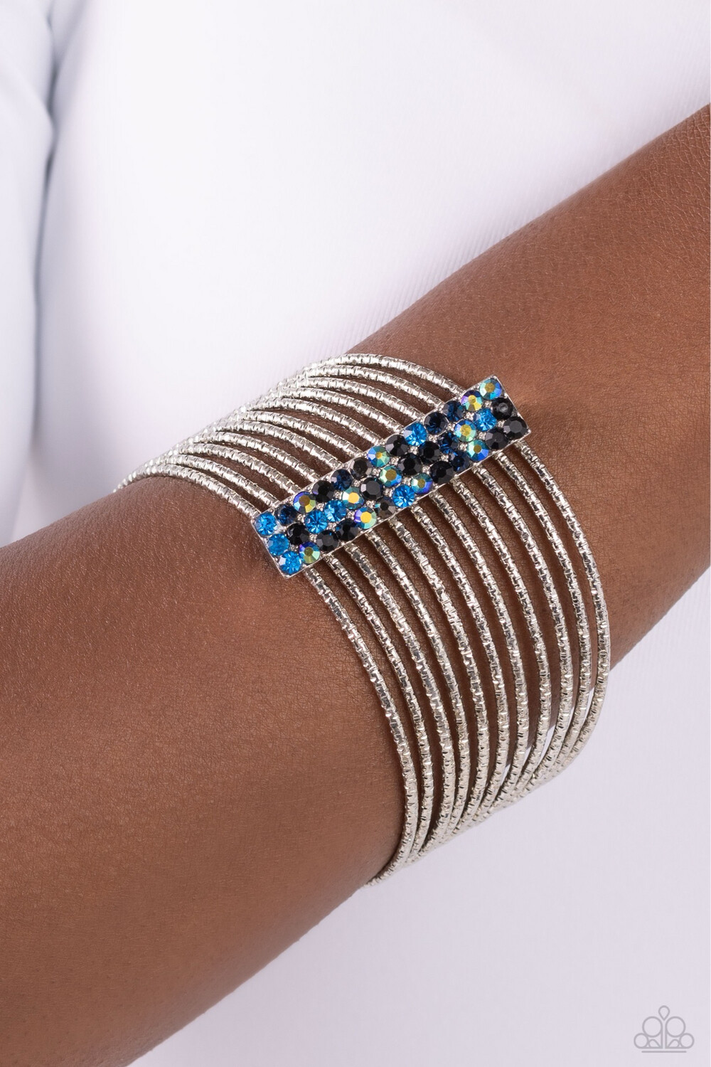 Shimmery Silhouette - Multi Blue
