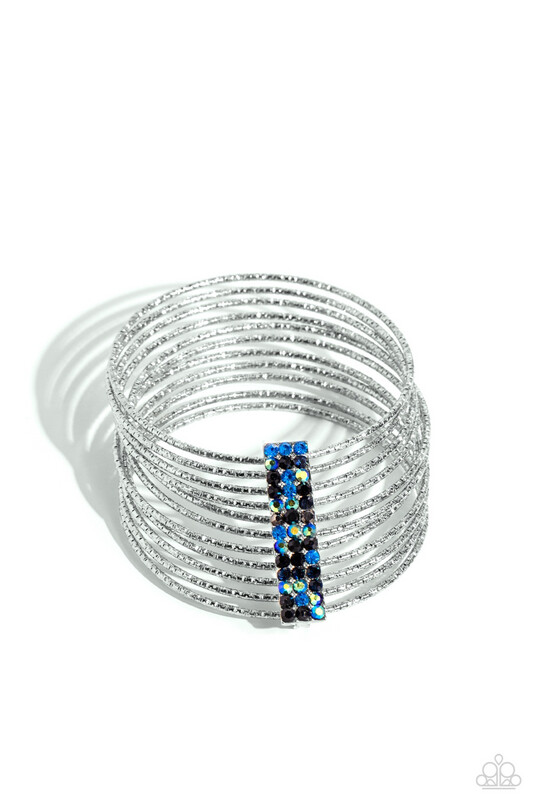 Shimmery Silhouette - Multi Blue