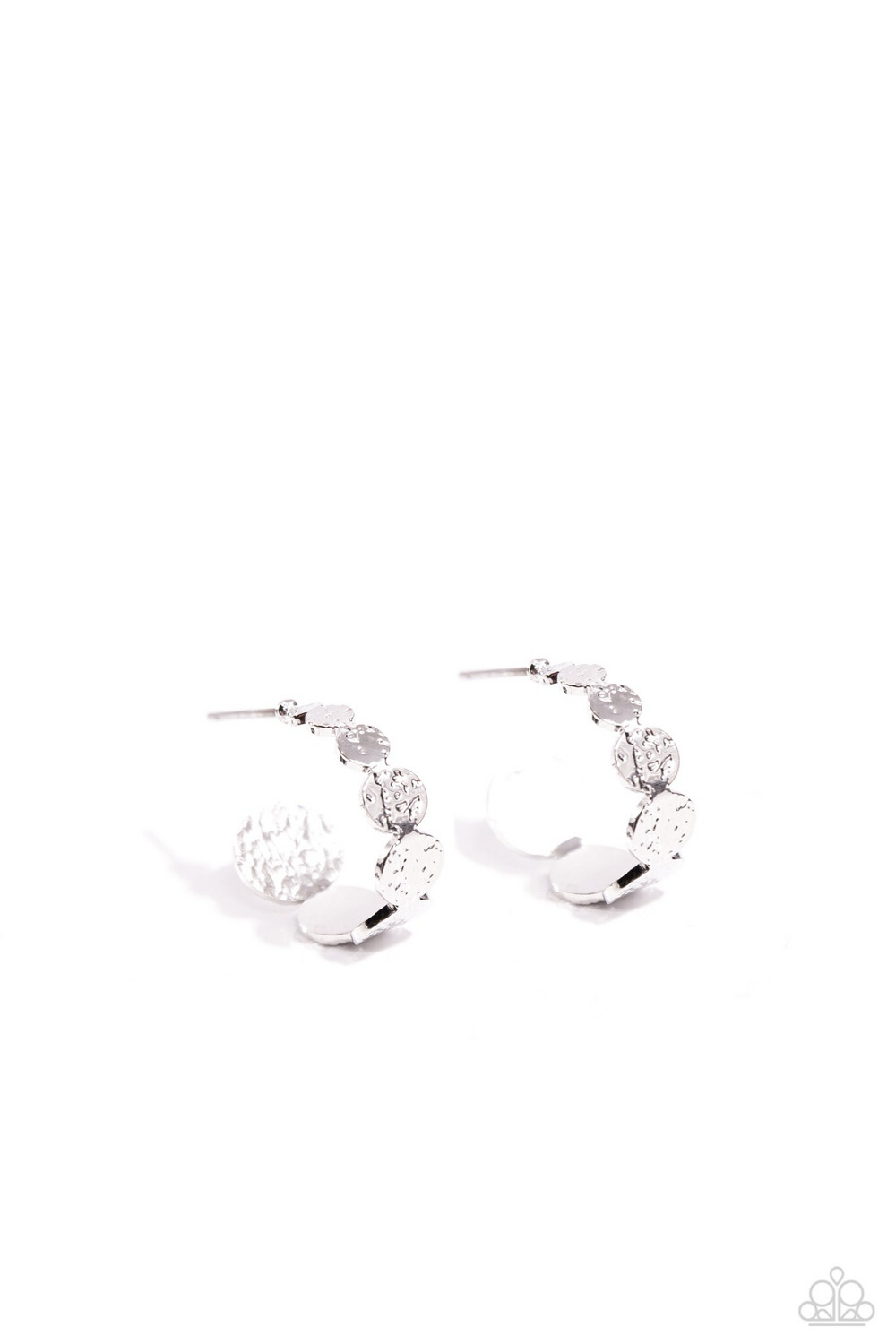 Textured Tease - Silver Tiny Hoop