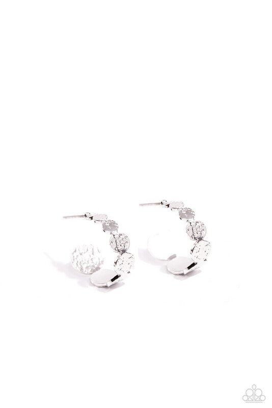 Textured Tease - Silver Tiny Hoop