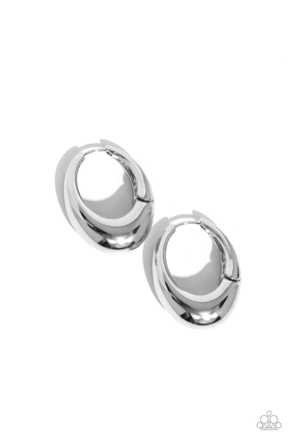 Oval Official - Silver Tiny Hoop