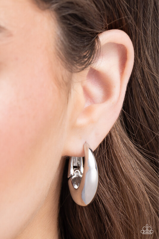 Oval Official - Silver Tiny Hoop