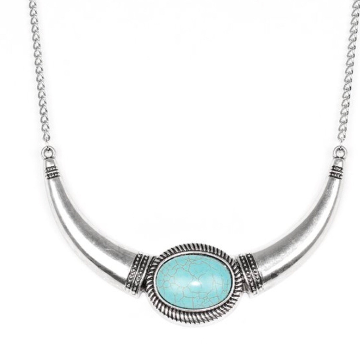 Paparazzi-Cause A Steer-Turquoise Necklace 
